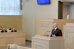 Belarus President Alexander Lukashenko told bankers and legislators last week that more exports and foreign investment are needed to strengthen the nation's finances. Courtesy of the Republic of Belarus